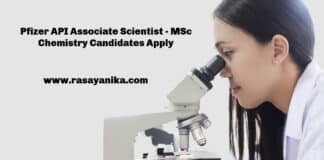 Pfizer API Associate Scientist - MSc Chemistry Candidates Apply