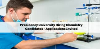 Presidency University Hiring Chemistry Candidates - Applications Invited
