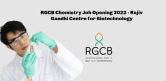 RGCB Chemistry Job Opening 2022 - Rajiv Gandhi Centre for Biotechnology