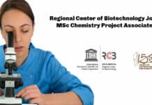 Regional Center of Biotechnology Job - MSc Chemistry Project Associate