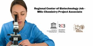 Regional Center of Biotechnology Job - MSc Chemistry Project Associate