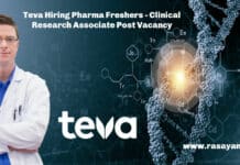 Teva Hiring Pharma Freshers - Clinical Research Associate Post Vacancy