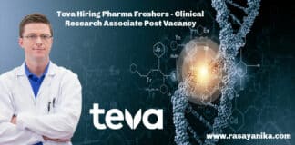 Teva Hiring Pharma Freshers - Clinical Research Associate Post Vacancy