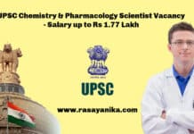 UPSC Chemistry & Pharmacology Scientist Vacancy - Union Public Service Commission - Salary up to Rs 1.77 Lakh