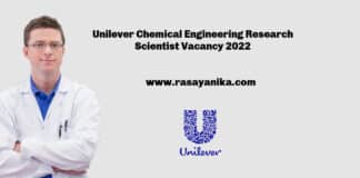Unilever Chemical Engineering Research Scientist Vacancy 2022