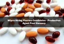 Wipro Hiring Pharma Candidates - Production Agent Post Vacancy