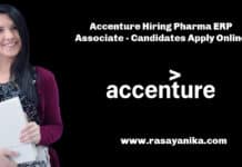 Accenture Hiring Pharma ERP Associate - Candidates Apply Online