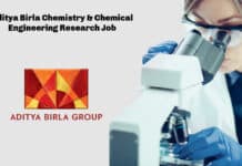 Aditya Birla Chemistry & Chemical Engineering Research Job Opening