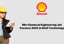 BSc Chemical Engineering Job Vacancy 2022 @ Shell Technology