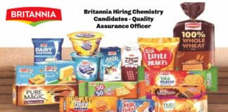 Britannia Hiring Chemistry Candidates - Quality Assurance Officer