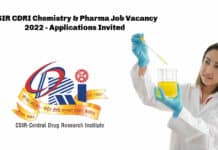 CSIR CDRI Chemistry & Pharma Job Vacancy 2022 - Applications Invited