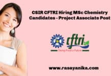 CSIR CFTRI Hiring MSc Chemistry Candidates - Project Associate Post