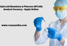 Cipla Ltd Chemistry & Pharma API ADL Analyst Vacancy - Apply Online