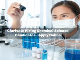Clarivate Hiring Chemical Science Candidates - Apply Online