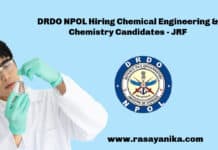 DRDO NPOL Hiring Chemical Engineering & Chemistry Candidates - JRF