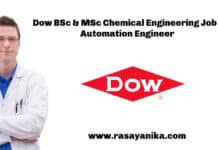 Dow BSc & MSc Chemical Engineering Job - Automation Engineer