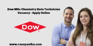 Dow MSc Chemistry Data Technician Vacancy - Apply Online