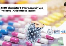 ICMR-NITM Chemistry & Pharmacology Job Vacancy - Applications Invited