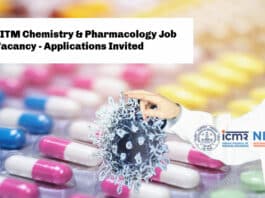 ICMR-NITM Chemistry & Pharmacology Job Vacancy - Applications Invited