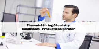 Firmenich Hiring Chemistry Candidates - Production Operator