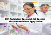 GSK Regulatory Specialist Job Opening - Pharma Candidates Apply Online