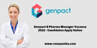 Genpact B Pharma Manager Vacancy 2022 - Candidates Apply Online