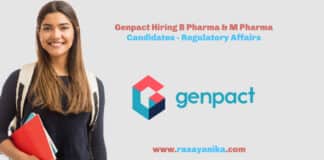 Genpact Hiring B Pharma & M Pharma Candidates - Regulatory Affairs