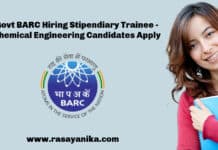 Govt BARC Hiring Stipendiary Trainee - Chemical Engineering Candidates Apply