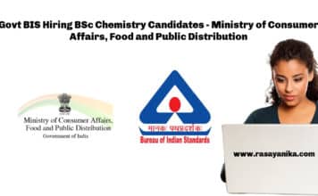 Govt BIS Hiring BSc Chemistry Candidates - Ministry of Consumer Affairs, Food and Public Distribution