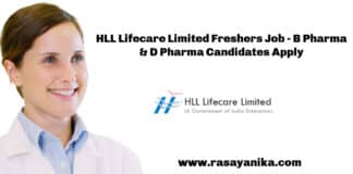 HLL Lifecare Limited Freshers Job - B Pharma & D Pharma Candidates Apply