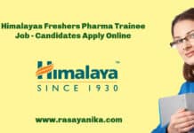 Himalayas Freshers Pharma Trainee Job - Candidates Apply Online