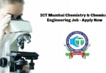 ICT Mumbai Chemistry & Chemical Engineering Job - Apply Now