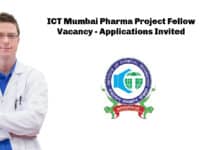 ICT Mumbai Pharma Project Fellow Vacancy - Applications Invited