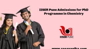 IISER Pune Admissions for PhD Programme in Chemistry - Applications Invited