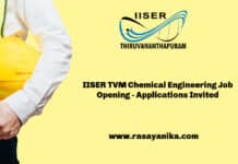 IISER TVM Chemical Engineering Job Opening - Applications Invited