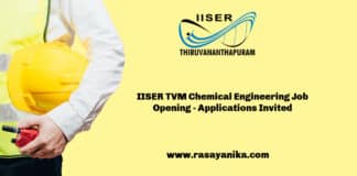 IISER TVM Chemical Engineering Job Opening - Applications Invited