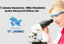 IIT Jammu Vacancies - MSc Chemistry Junior Research Fellow Job