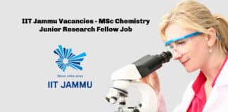 IIT Jammu Vacancies - MSc Chemistry Junior Research Fellow Job