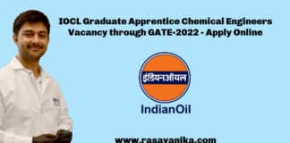 IOCL Graduate Apprentice Chemical Engineers Vacancy through GATE-2022 - Apply Online