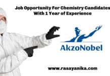 Job Opportunity For Chemistry Candidates With 1 Year of Experience @ AkzoNobel - Technical Officer