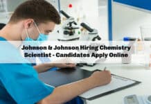 Johnson & Johnson Hiring Chemistry Scientist - Candidates Apply Online