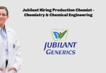 Jubilant Hiring Production Chemist - Chemistry & Chemical Engineering