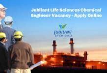 Jubilant Life Sciences Chemical Engineer Vacancy - Apply Online