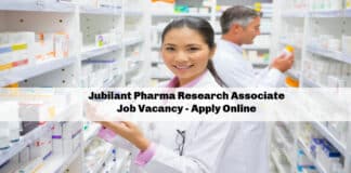 Jubilant Pharma Research Associate Job Vacancy - Apply Online