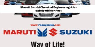 Maruti Suzuki Chemical Engineering Job - Safety Officer Post