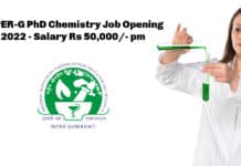 NIPER-G PhD Chemistry Job Opening 2022 - Salary Rs 50,000/- pm