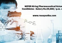 NIPER Hiring Pharmaceutical Science Candidates - Salary Rs.65,000/-p.m. + HRA