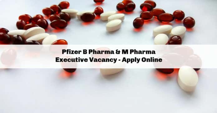 Pfizer B Pharma & M Pharma Executive Vacancy - Apply Online