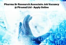 Pharma Sr Research Associate Job Vacancy @ Piramal Ltd - Apply Online