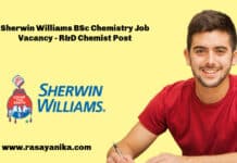 Sherwin Williams BSc Chemistry Job Vacancy - R&D Chemist Post